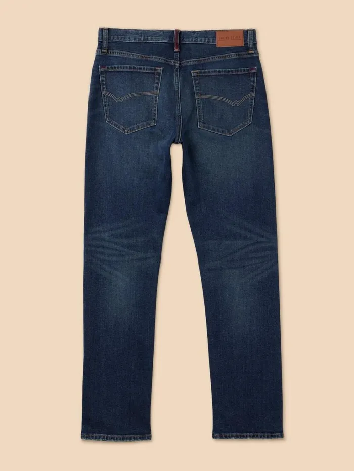Men JEANS White Stuff Eastwood Straight Jean Zip Fly Mid Denim