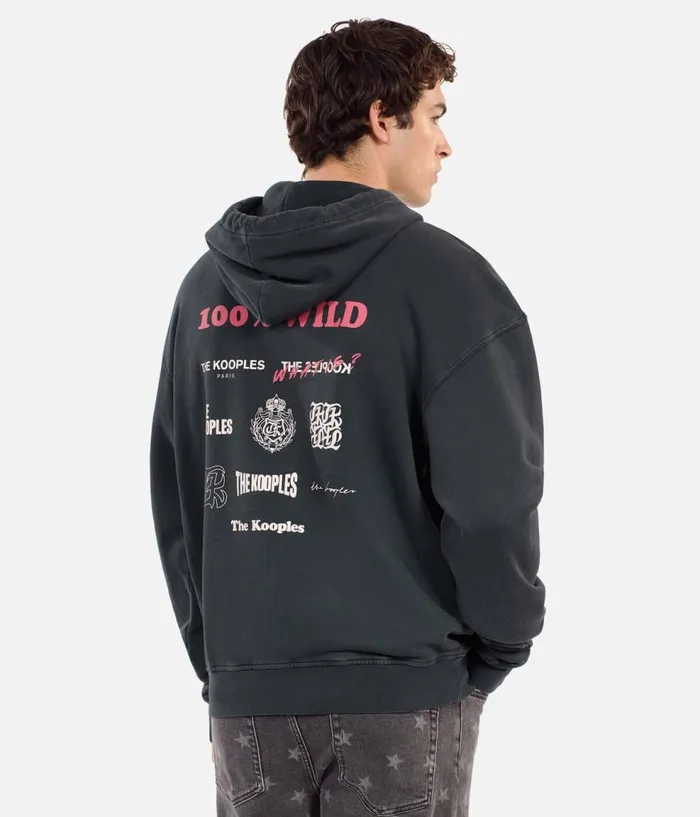Men Knits and Tees THE KOOPLES Black 100 Wild Serigraphy Sweatshirt Men Knits and Tees THE KOOPLES Black 100 Wild Serigraphy Sweatshirt