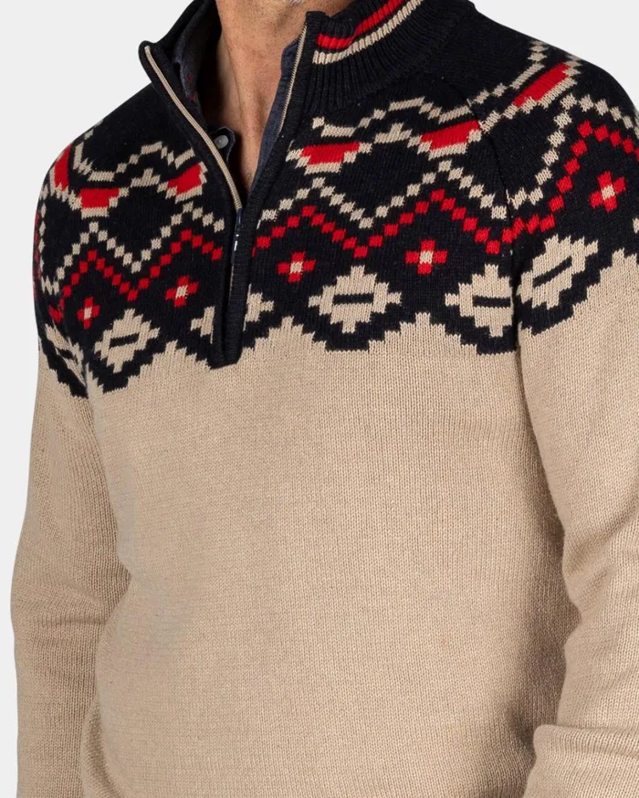 Men Knitwear NZA New Zealand Auckland Beige Sweater With Black Print 8211 Winter Navy Men Knitwear NZA New Zealand Auckland Beige Sweater With Black Print 8211 Winter Navy
