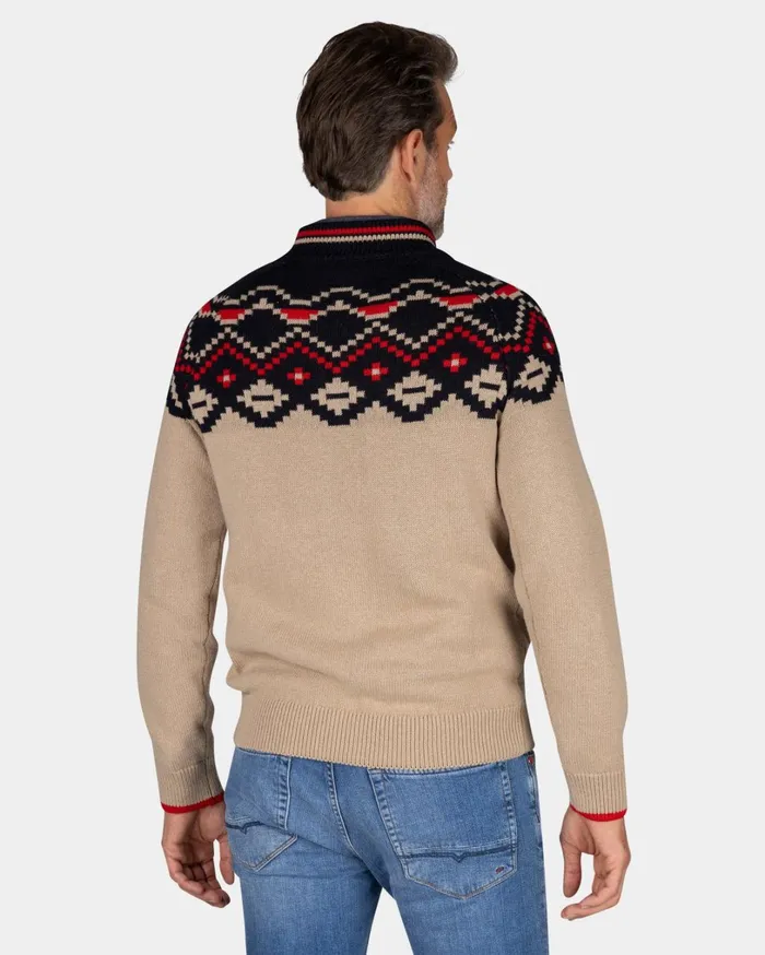 Men Knitwear NZA New Zealand Auckland Beige Sweater With Black Print 8211 Winter Navy Men Knitwear NZA New Zealand Auckland Beige Sweater With Black Print 8211 Winter Navy