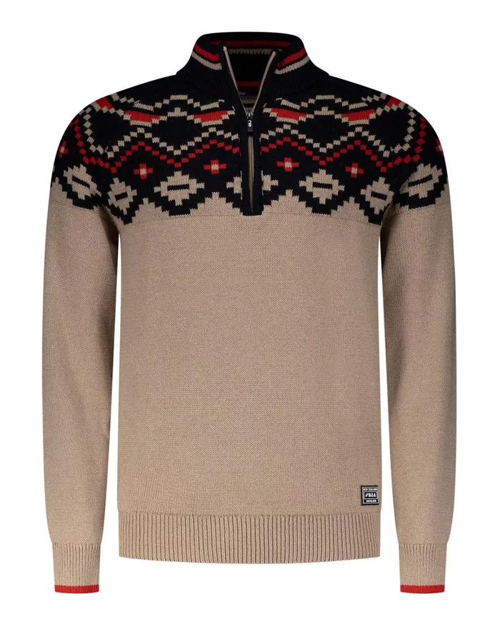 Men Knitwear NZA New Zealand Auckland Beige Sweater With Black Print 8211 Winter Navy Men Knitwear NZA New Zealand Auckland Beige Sweater With Black Print 8211 Winter Navy