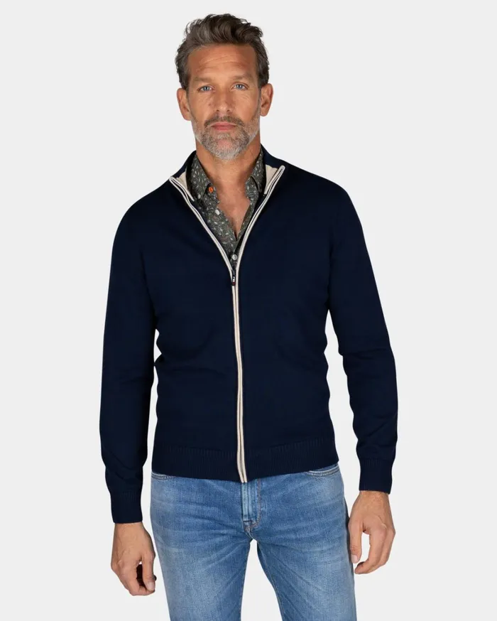 Men Knitwear NZA New Zealand Auckland Dark Blue Cotton Vest 8211 Autumn Navy