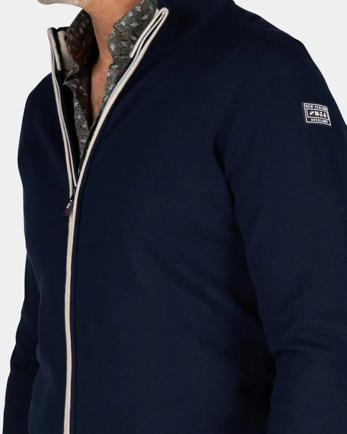 Men Knitwear NZA New Zealand Auckland Dark Blue Cotton Vest 8211 Autumn Navy