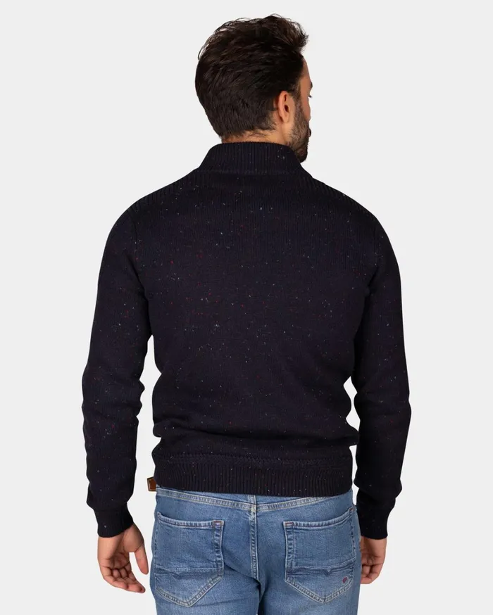 Men Knitwear NZA New Zealand Auckland Dark Blue Pullover With HalfZip 8211 Winter Navy