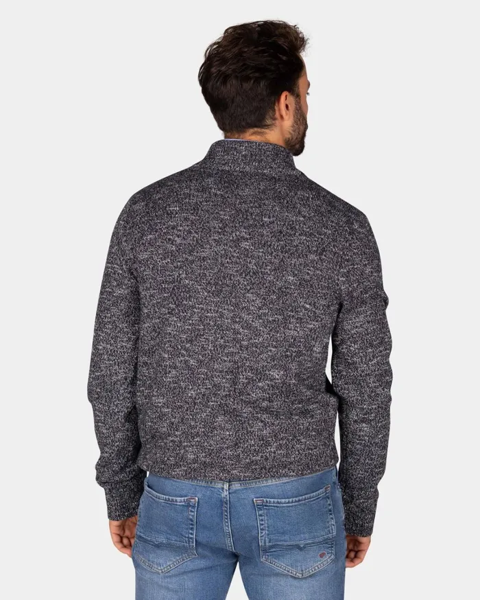 Men Knitwear NZA New Zealand Auckland Mottled Dark Blue Sweater 8211 Winter Navy