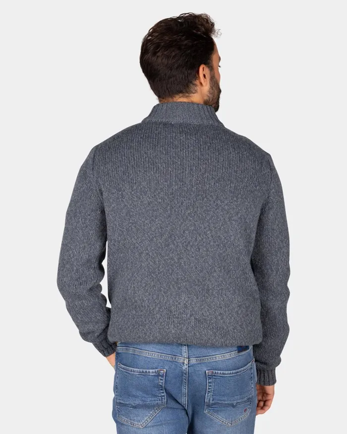 Men Knitwear NZA New Zealand Auckland Mottled Gray Wool Pullover 8211 Ash Grey