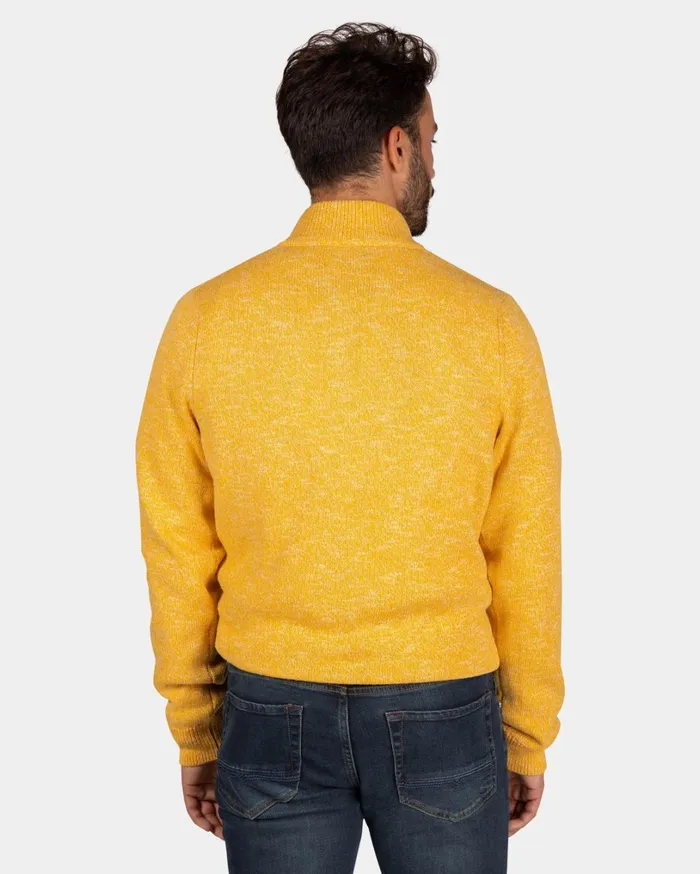 Men Knitwear NZA New Zealand Auckland Mottled Ochre Yellow Sweater 8211 Warm Ocre