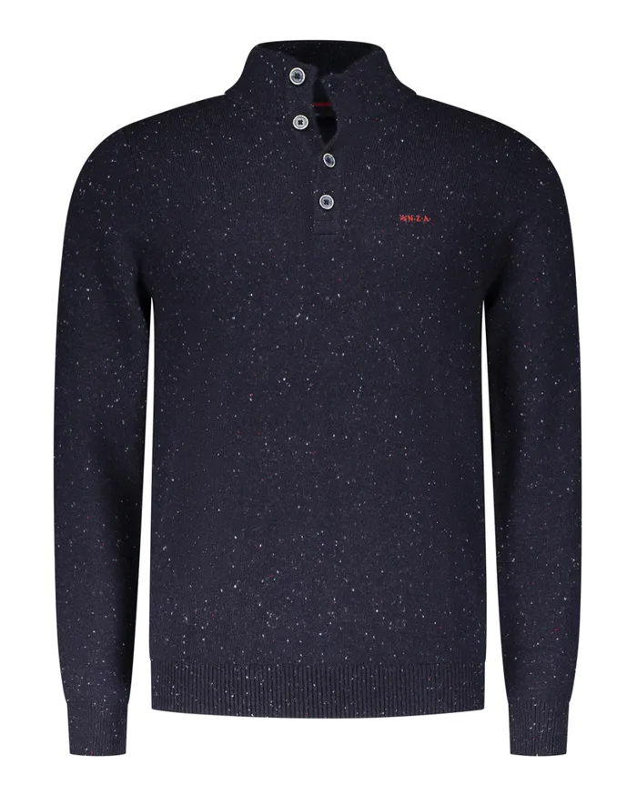 Men Knitwear NZA New Zealand Auckland Navy Sweater With Buttons 8211 Winter Navy