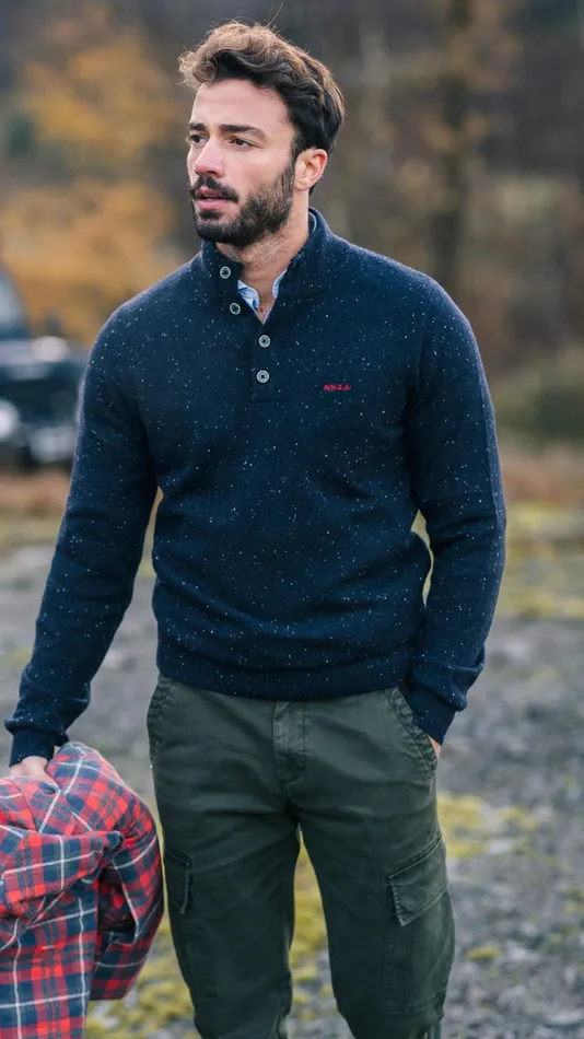 Men Knitwear NZA New Zealand Auckland Navy Sweater With Buttons 8211 Winter Navy Men Knitwear NZA New Zealand Auckland Navy Sweater With Buttons 8211 Winter Navy