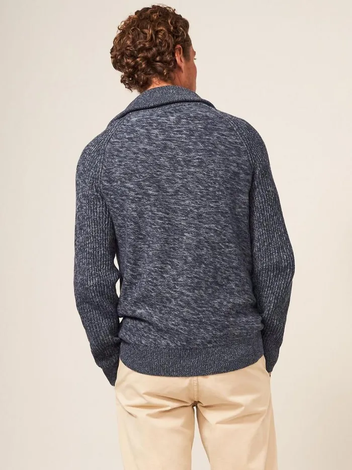 Men KNITWEAR White Stuff Lakewood Zip Neck Jumper Dark Grey Men KNITWEAR White Stuff Lakewood Zip Neck Jumper Dark Grey