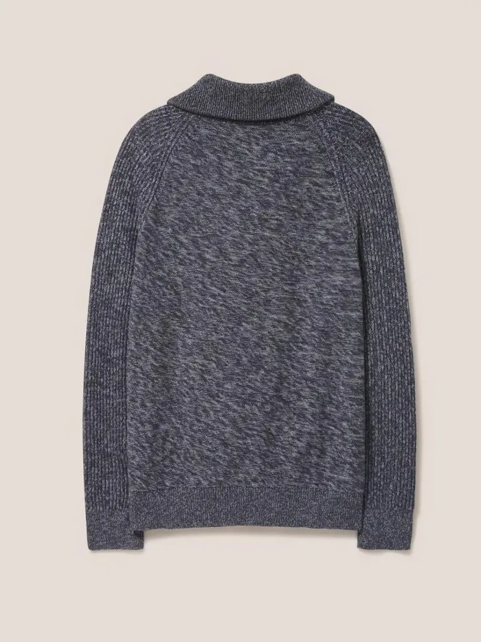 Men KNITWEAR White Stuff Lakewood Zip Neck Jumper Dark Grey Men KNITWEAR White Stuff Lakewood Zip Neck Jumper Dark Grey