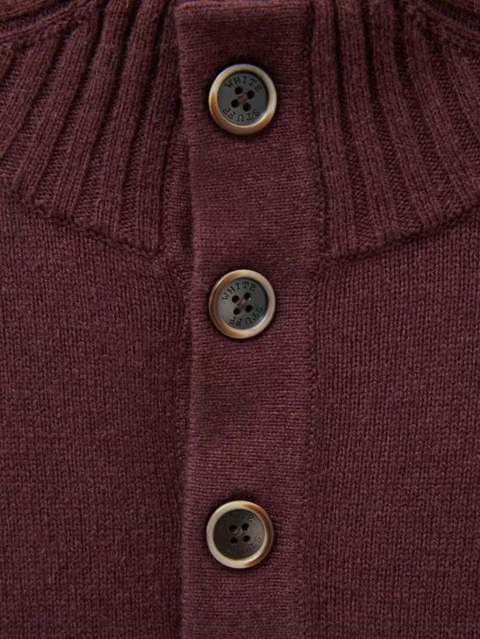 Men KNITWEAR White Stuff Lambswool Funnel Neck Dk Plum Men KNITWEAR White Stuff Lambswool Funnel Neck Dk Plum