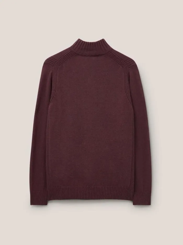 Men KNITWEAR White Stuff Lambswool Funnel Neck Dk Plum Men KNITWEAR White Stuff Lambswool Funnel Neck Dk Plum