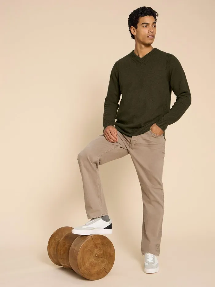 Men KNITWEAR White Stuff Lambswool V Neck Dark Green Men KNITWEAR White Stuff Lambswool V Neck Dark Green