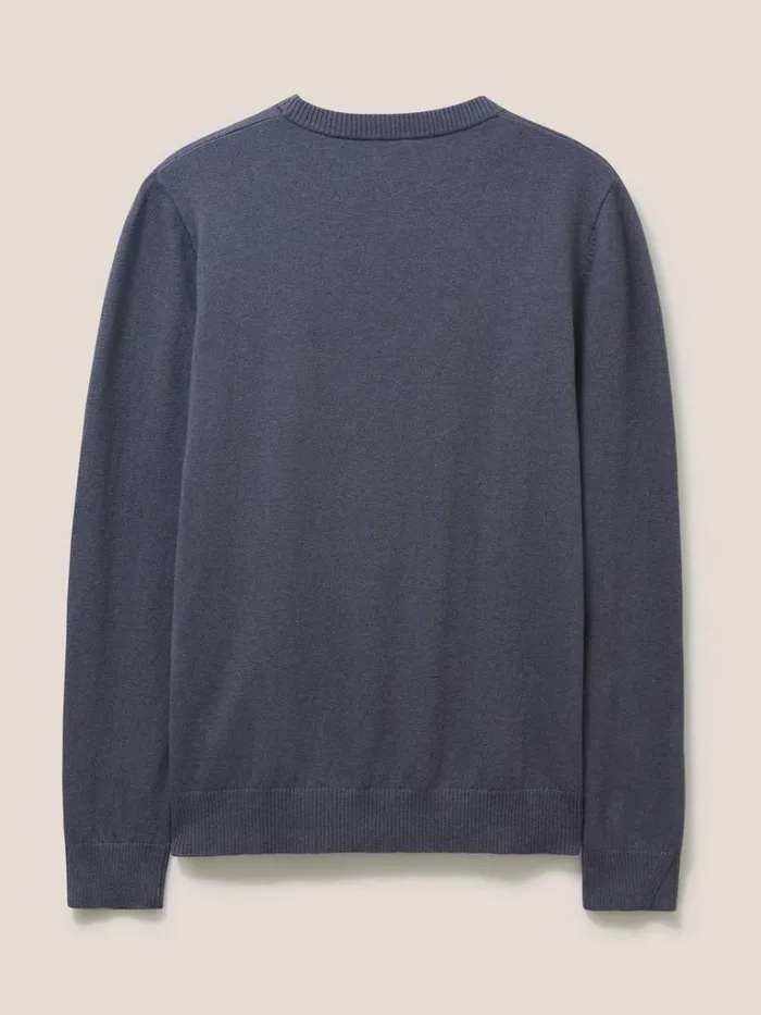 Men KNITWEAR White Stuff Newport Crew Knit Charcoal Grey Men KNITWEAR White Stuff Newport Crew Knit Charcoal Grey