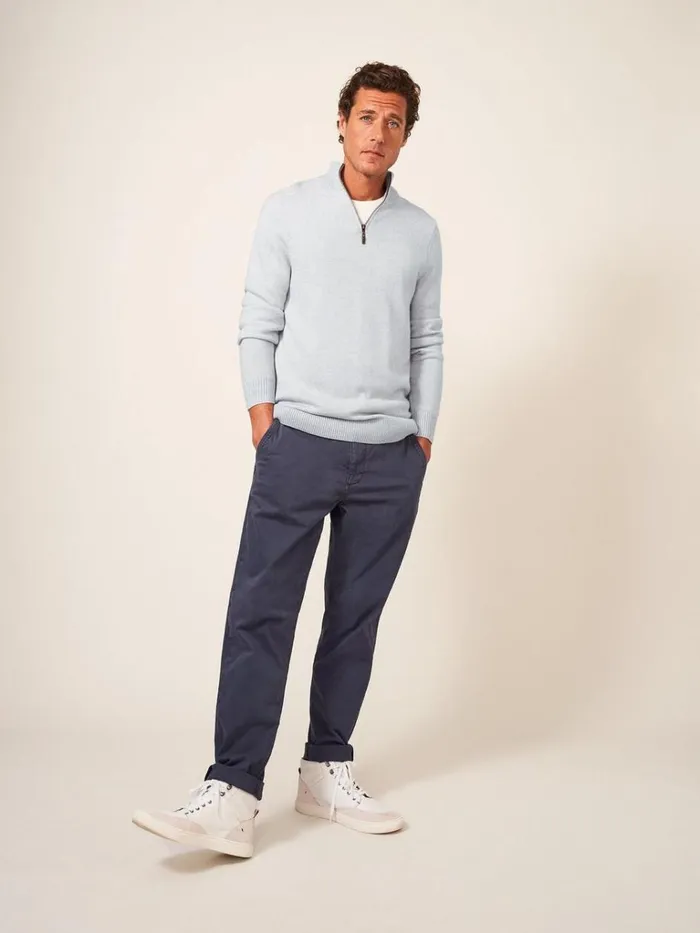 Men KNITWEAR White Stuff Newport Merino Funnel Light Grey