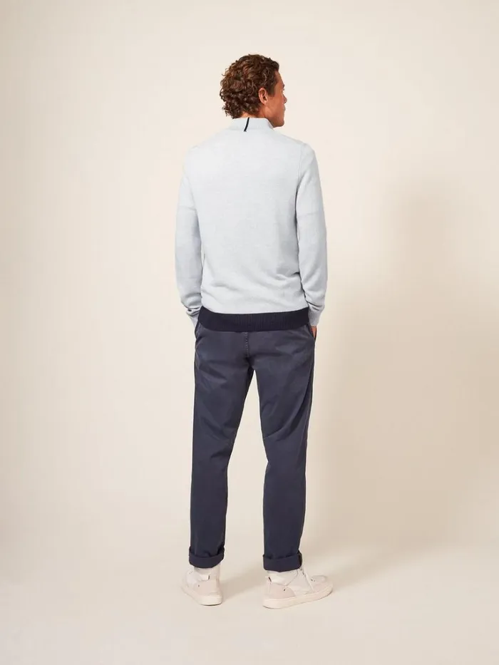 Men KNITWEAR White Stuff Newport Merino Funnel Light Grey