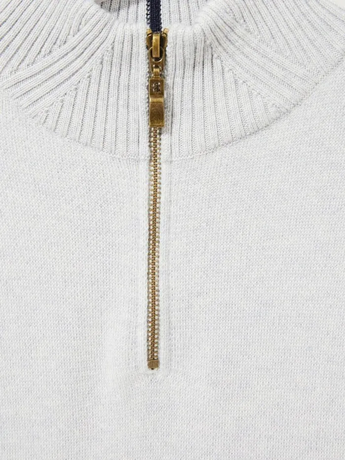 Men KNITWEAR White Stuff Newport Merino Funnel Light Grey