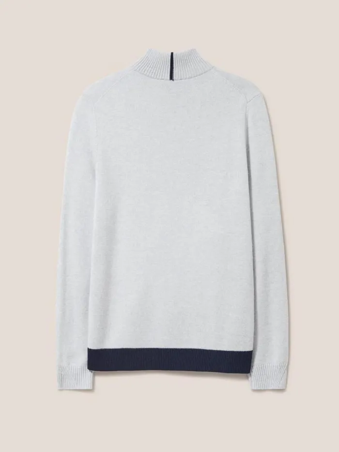 Men KNITWEAR White Stuff Newport Merino Funnel Light Grey