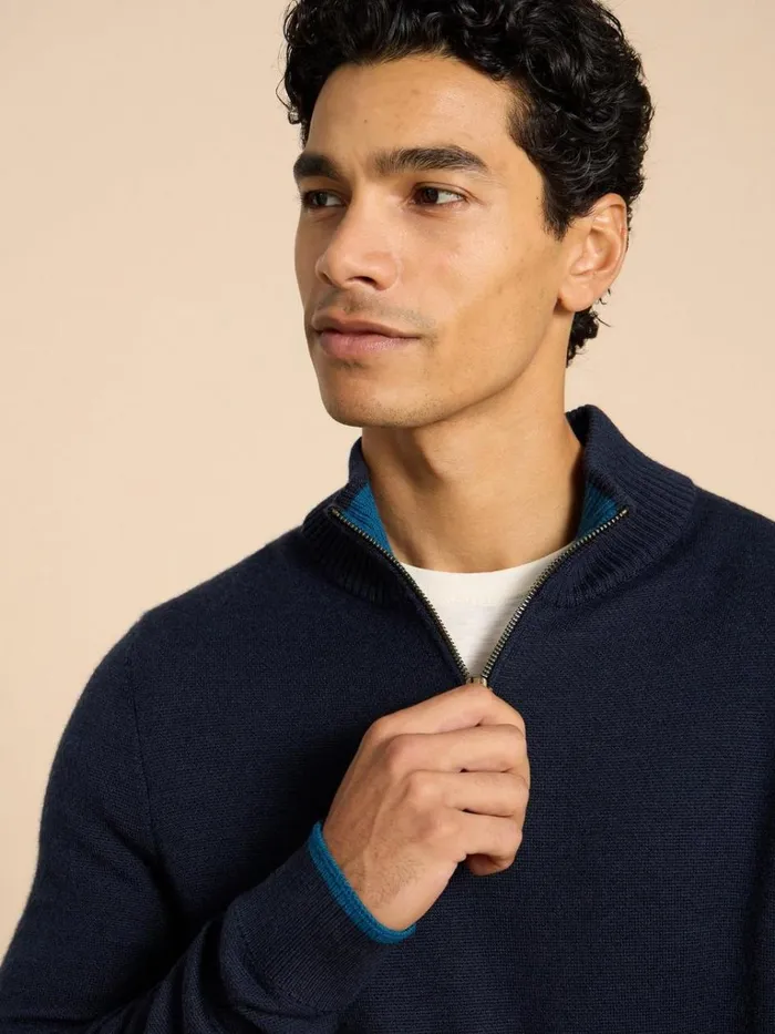Men KNITWEAR White Stuff Newport Merino Jumper Dark Navy Men KNITWEAR White Stuff Newport Merino Jumper Dark Navy