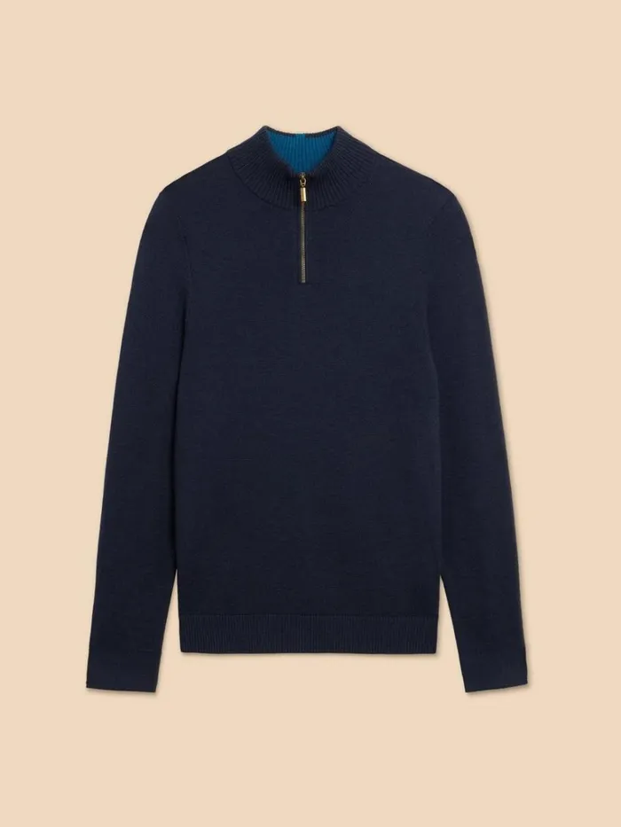 Men KNITWEAR White Stuff Newport Merino Jumper Dark Navy Men KNITWEAR White Stuff Newport Merino Jumper Dark Navy