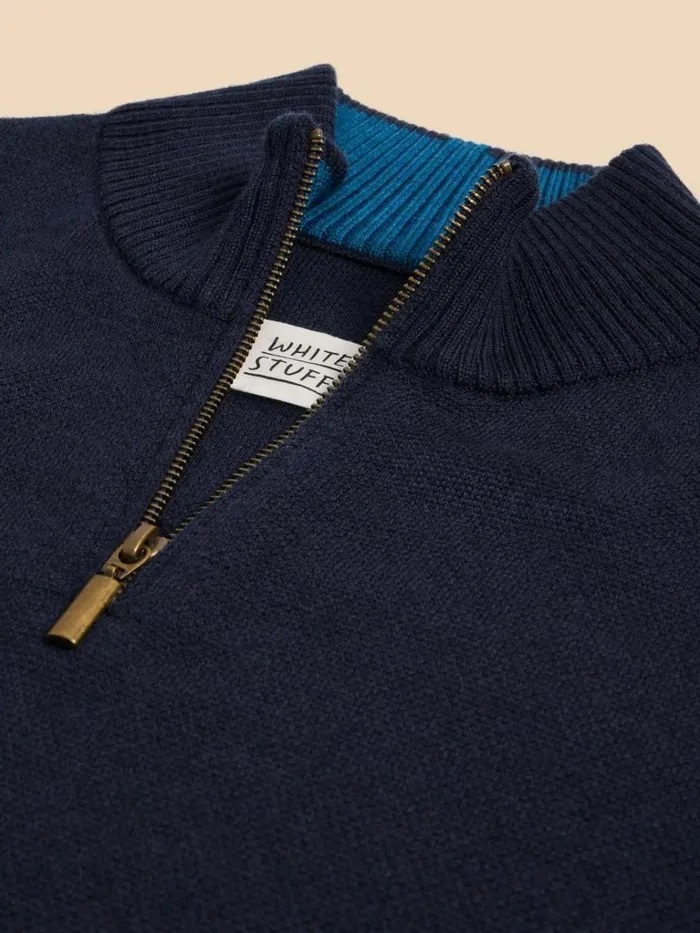 Men KNITWEAR White Stuff Newport Merino Jumper Dark Navy Men KNITWEAR White Stuff Newport Merino Jumper Dark Navy