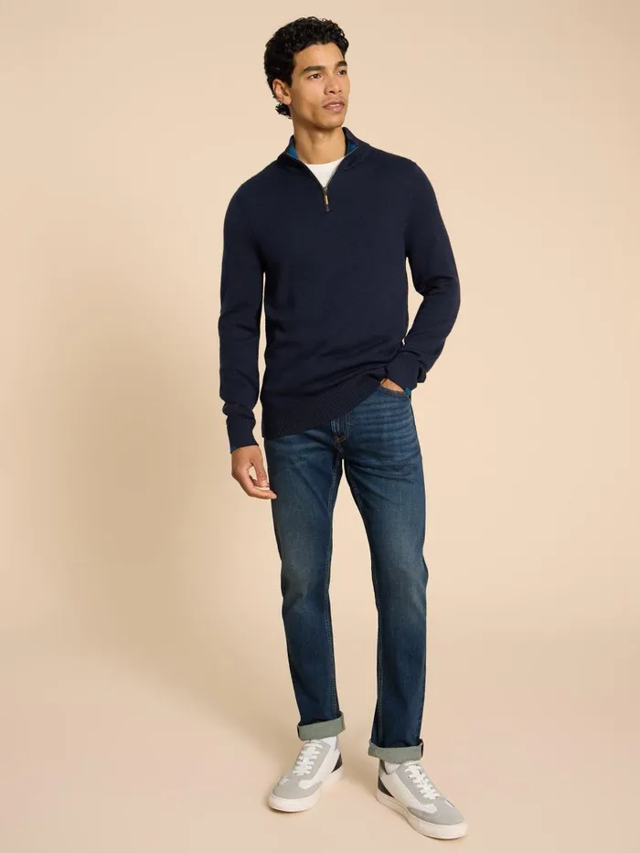 Men KNITWEAR White Stuff Newport Merino Jumper Dark Navy Men KNITWEAR White Stuff Newport Merino Jumper Dark Navy