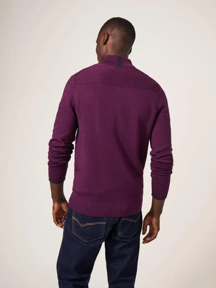 Men KNITWEAR White Stuff Newport Merino Jumper Mid Plum Men KNITWEAR White Stuff Newport Merino Jumper Mid Plum