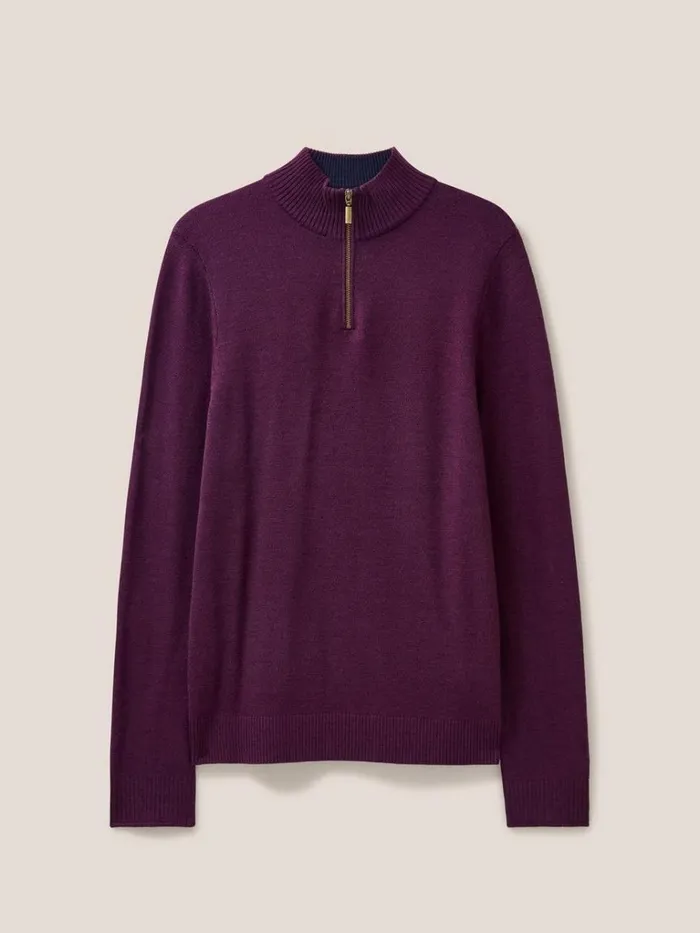 Men KNITWEAR White Stuff Newport Merino Jumper Mid Plum Men KNITWEAR White Stuff Newport Merino Jumper Mid Plum