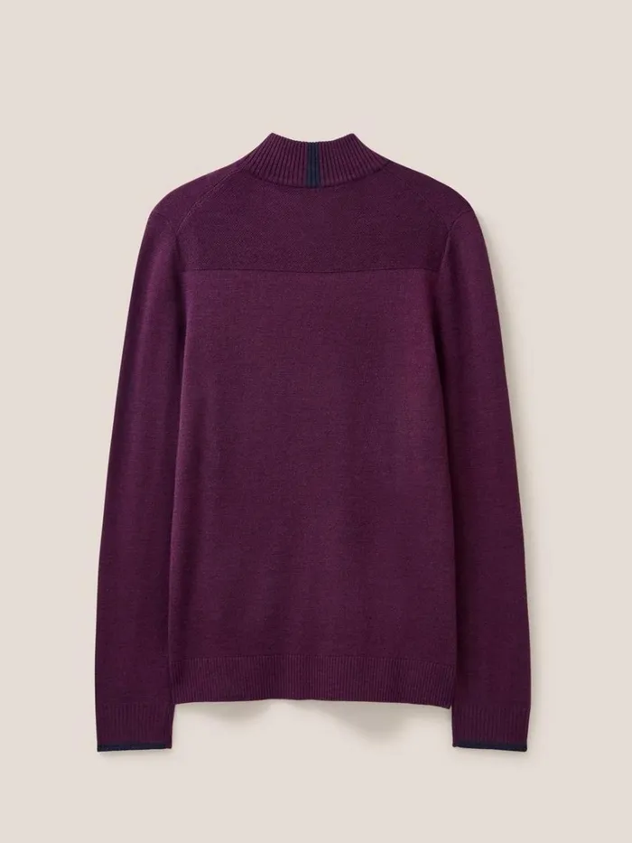 Men KNITWEAR White Stuff Newport Merino Jumper Mid Plum Men KNITWEAR White Stuff Newport Merino Jumper Mid Plum