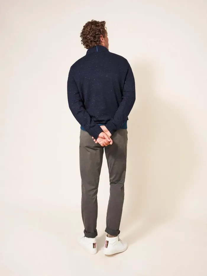 Men KNITWEAR White Stuff Newport Merino Nep Funnel Navy Multi Men KNITWEAR White Stuff Newport Merino Nep Funnel Navy Multi