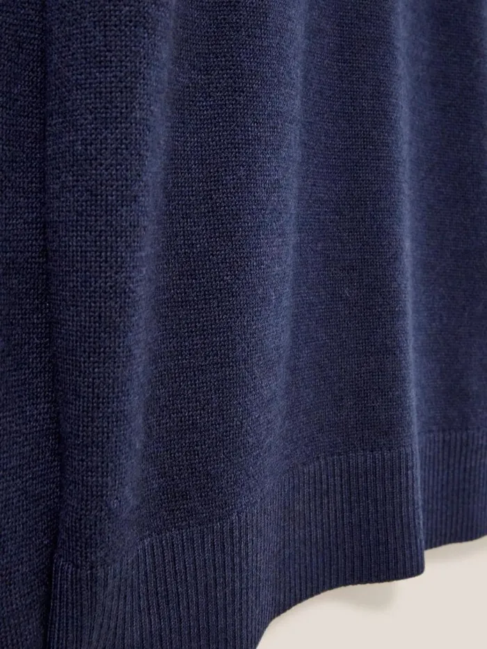 Men KNITWEAR White Stuff Newport Merino Vee Neck Dark Navy