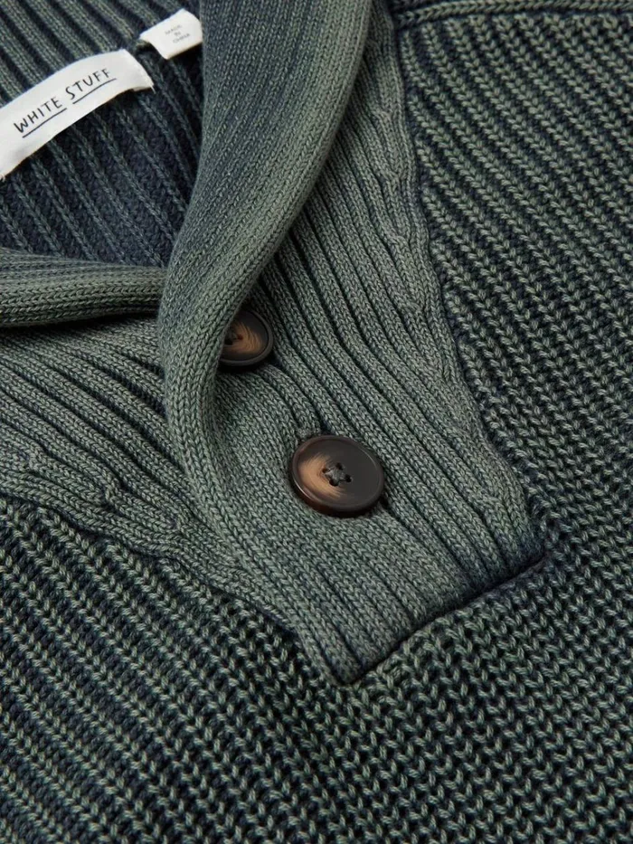 Men KNITWEAR White Stuff Ribbed Shawl Neck Jumper Charcoal Grey Men KNITWEAR White Stuff Ribbed Shawl Neck Jumper Charcoal Grey