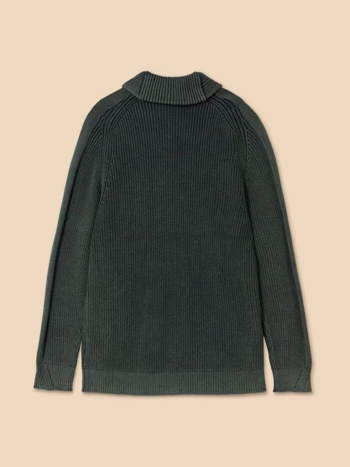 Men KNITWEAR White Stuff Ribbed Shawl Neck Jumper Charcoal Grey Men KNITWEAR White Stuff Ribbed Shawl Neck Jumper Charcoal Grey