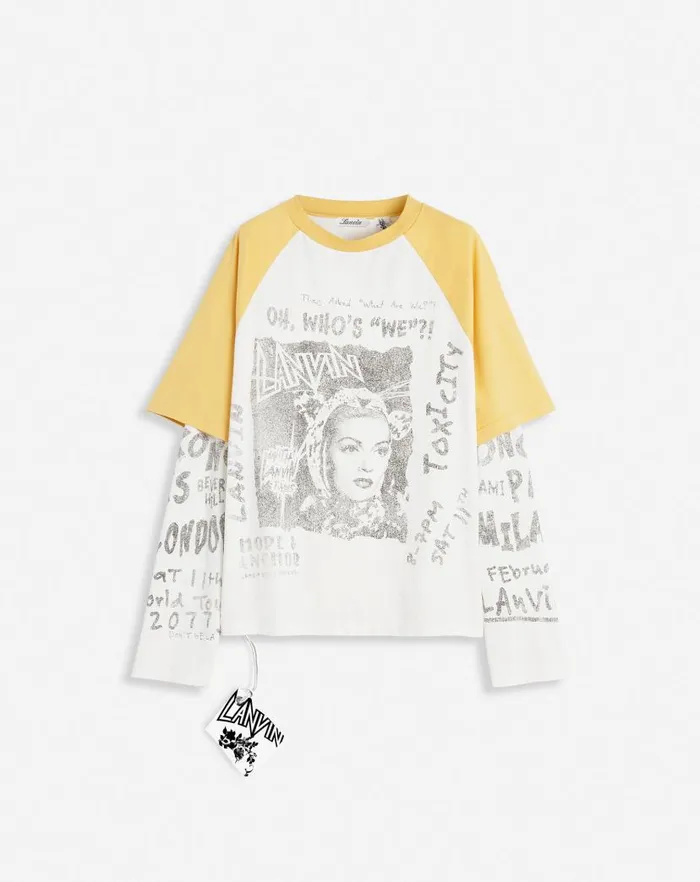 Men Lanvin Coats and Jackets Lanvin X Future Longsleeved Print Tshirt Corn