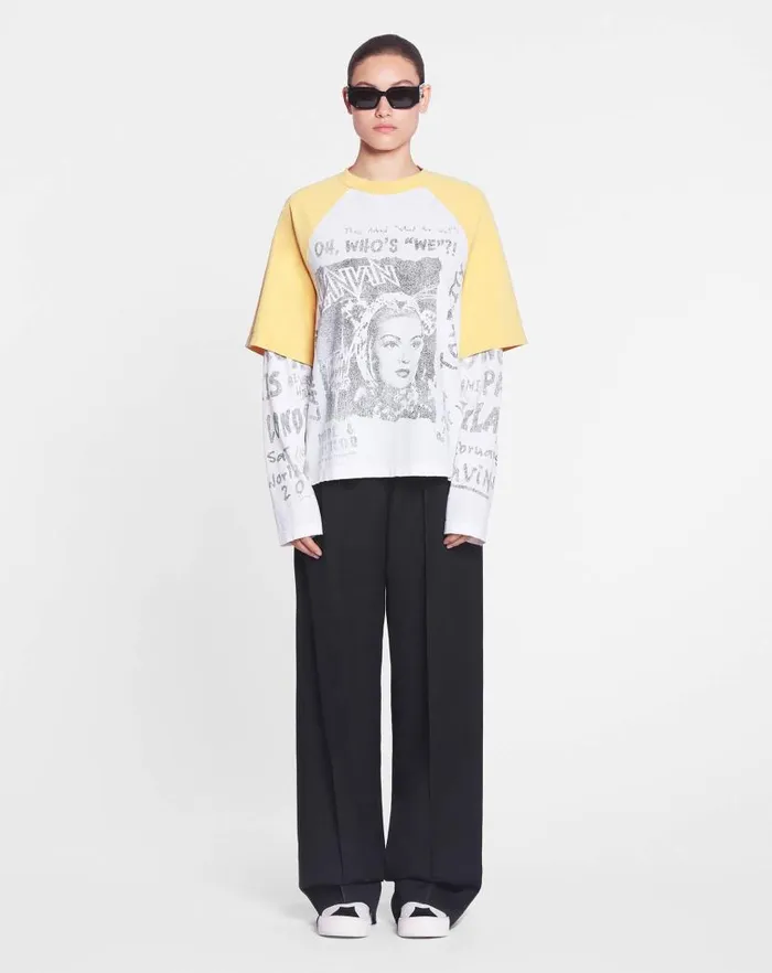 Men Lanvin Coats and Jackets Lanvin X Future Longsleeved Print Tshirt Corn