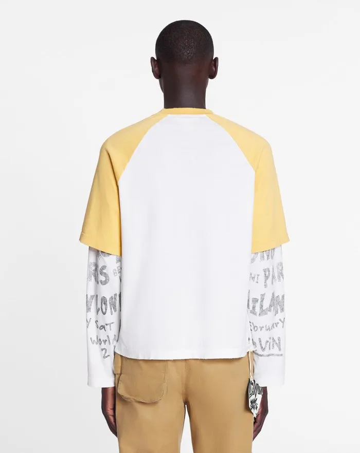 Men Lanvin Coats and Jackets Lanvin X Future Longsleeved Print Tshirt Corn
