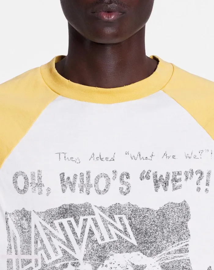 Men Lanvin Coats and Jackets Lanvin X Future Longsleeved Print Tshirt Corn