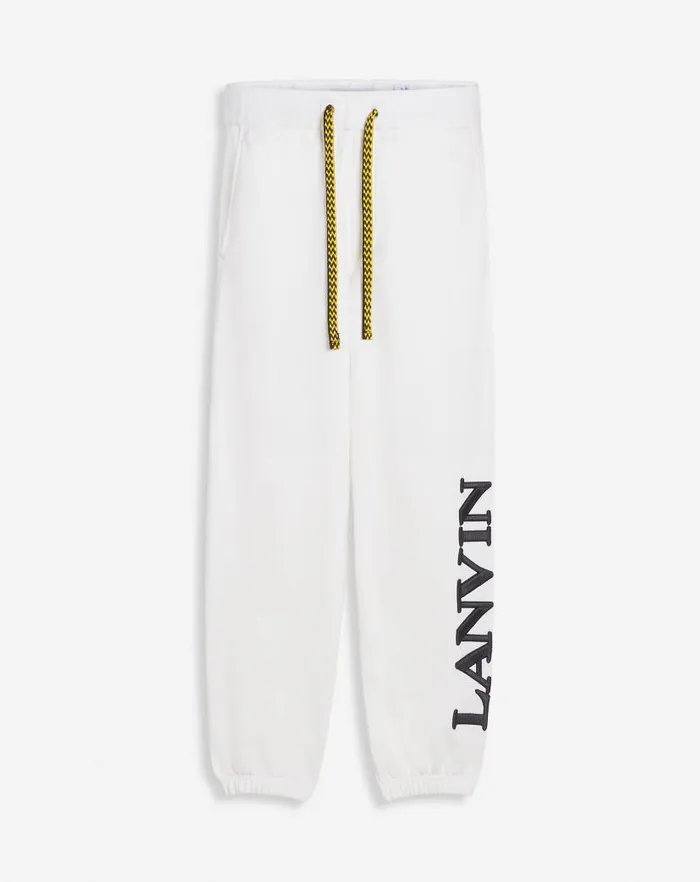 Men Lanvin Coats and Jackets Lanvin X Future Unisex Logo Jogging Pants White Mustang
