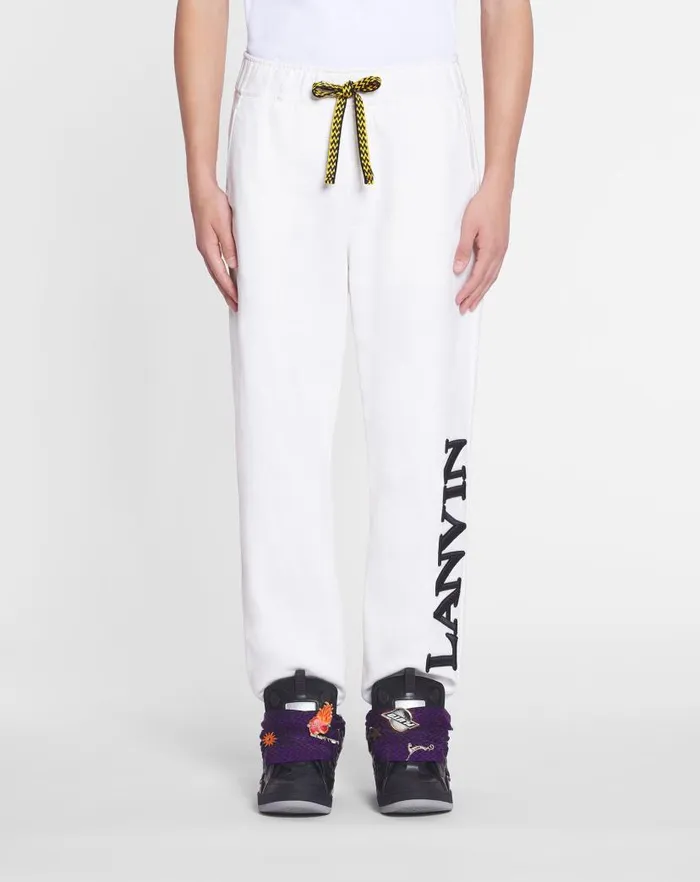 Men Lanvin Coats and Jackets Lanvin X Future Unisex Logo Jogging Pants White Mustang