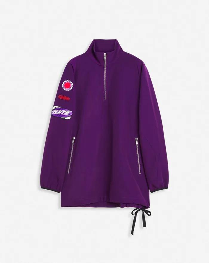 Men Lanvin Coats and Jackets Lanvin X Future Windbreaker With Zipper And Emblems Purple Reign