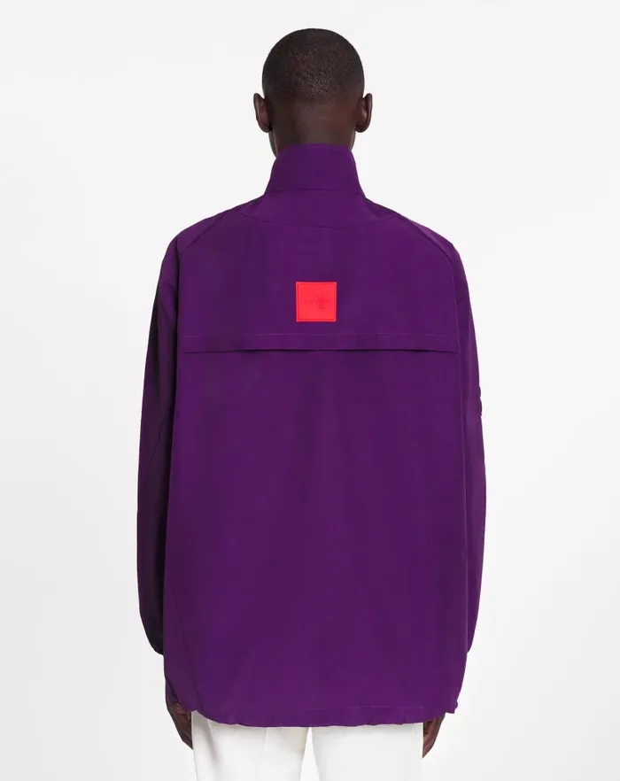 Men Lanvin Coats and Jackets Lanvin X Future Windbreaker With Zipper And Emblems Purple Reign