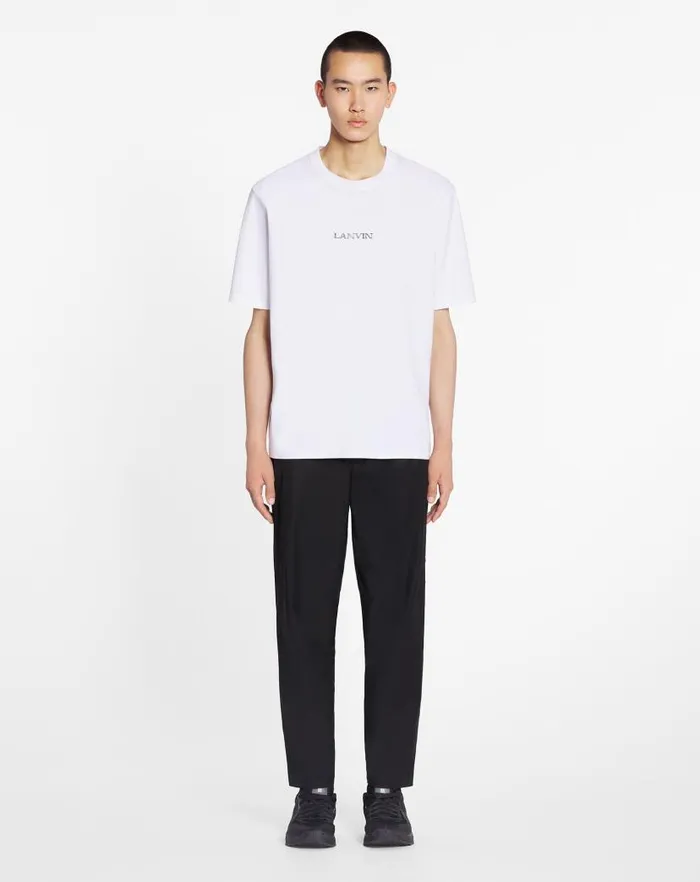 Men Lanvin Coats and Jackets Unisex Lanvin Logo Classic Tshirt Optic White Men Lanvin Coats and Jackets Unisex Lanvin Logo Classic Tshirt Optic White