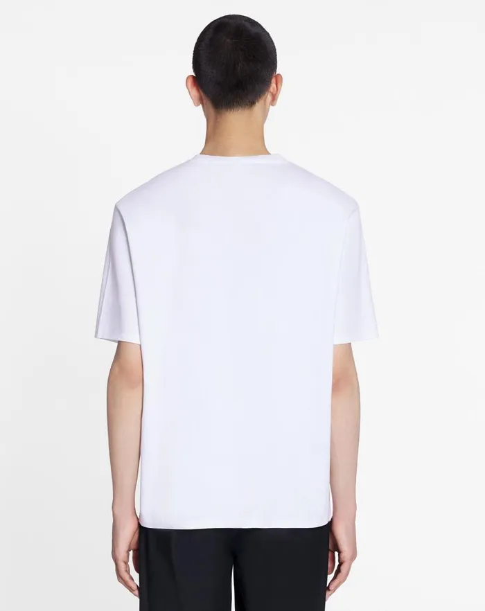 Men Lanvin Coats and Jackets Unisex Lanvin Logo Classic Tshirt Optic White Men Lanvin Coats and Jackets Unisex Lanvin Logo Classic Tshirt Optic White