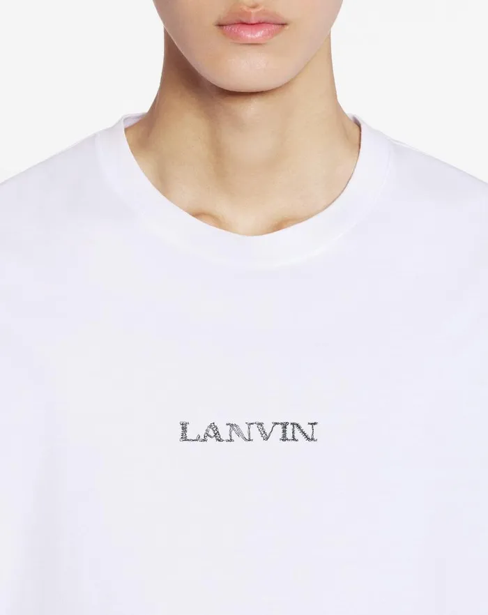 Men Lanvin Coats and Jackets Unisex Lanvin Logo Classic Tshirt Optic White Men Lanvin Coats and Jackets Unisex Lanvin Logo Classic Tshirt Optic White