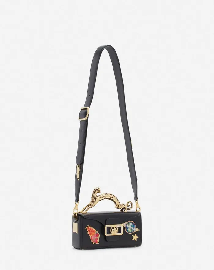 Men Lanvin Crossbody Bags Lanvin X Future Pencil Cat Nano Leather Bag With Pins Blackmulticolour
