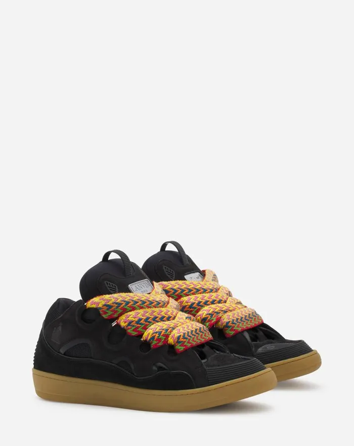 Men Lanvin Curb Leather Curb Sneakers Black Men Lanvin Curb Leather Curb Sneakers Black