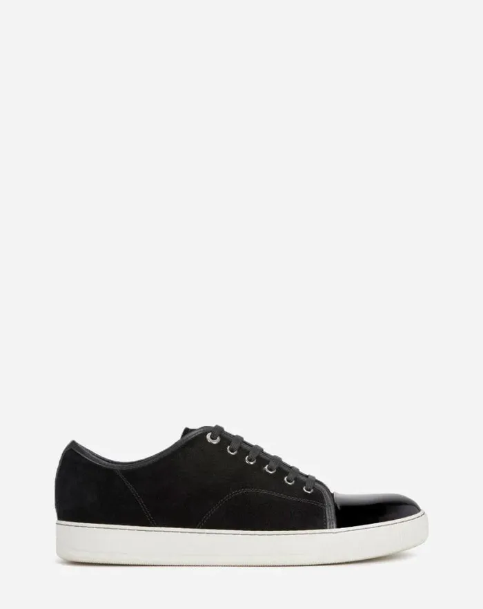 Men Lanvin DBB1 Dbb1 Suede And Patent Leather Sneakers Black