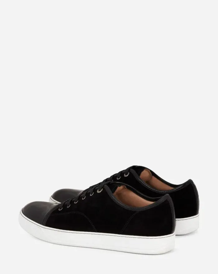 Men Lanvin DBB1 Dbb1 Suede And Patent Leather Sneakers Black