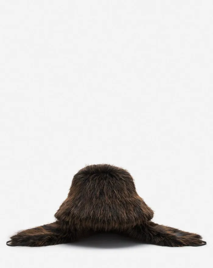 Men Lanvin Hats Lanvin X Future Faux Fur Fisherman Hat Dark Brown